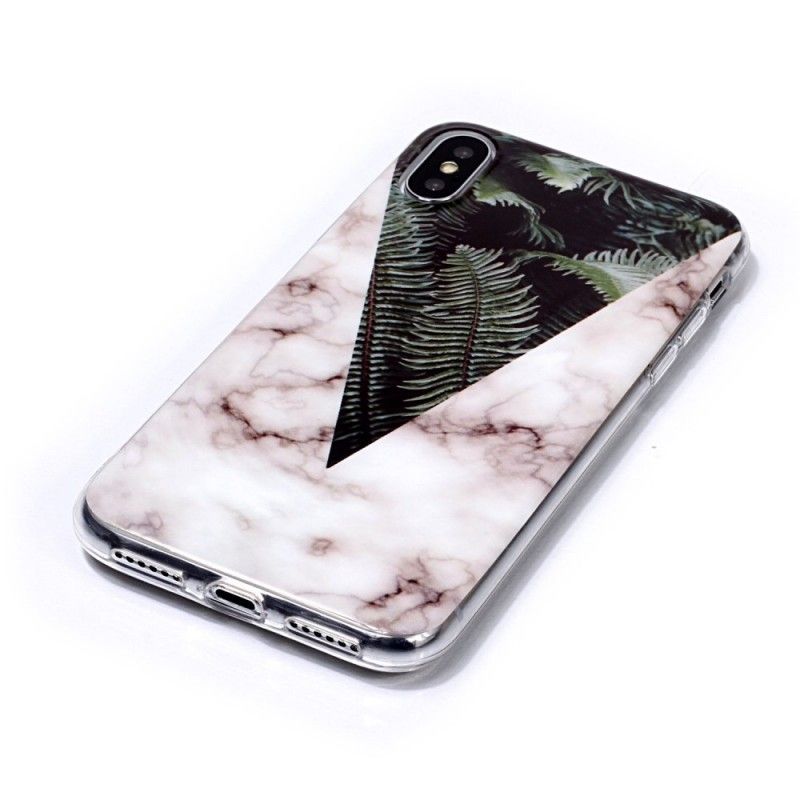 Skal iPhone XS Svart Triangulär Marmor
