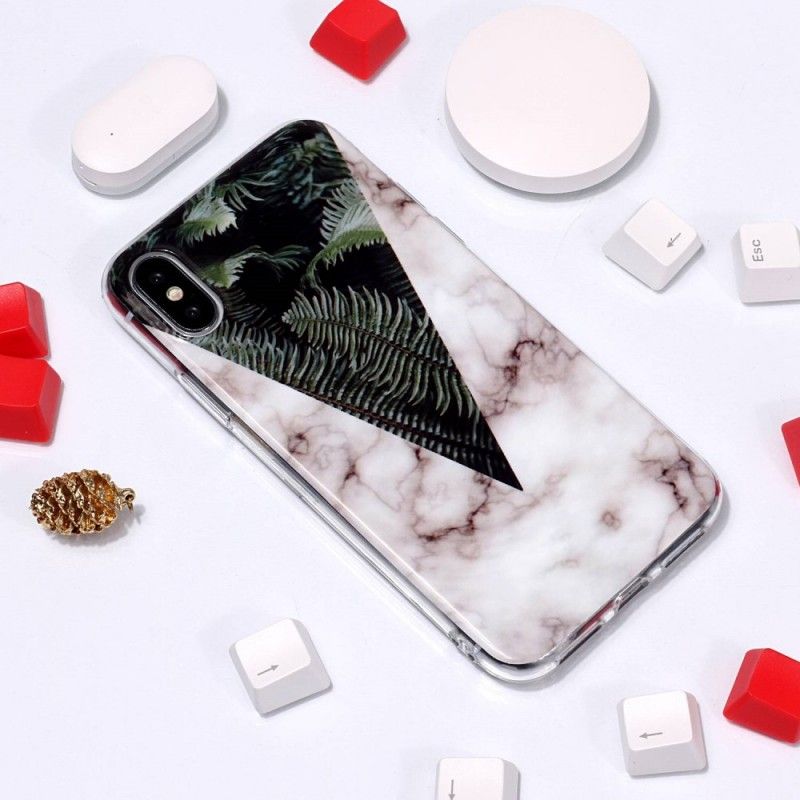 Skal iPhone XS Svart Triangulär Marmor