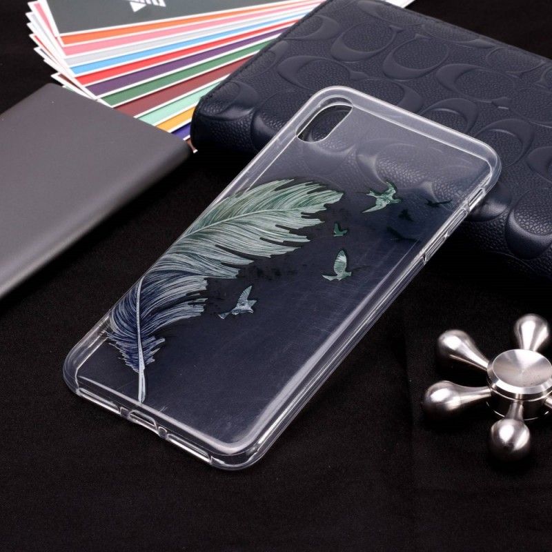 Skal iPhone XS Transparent Färgad Fjäder