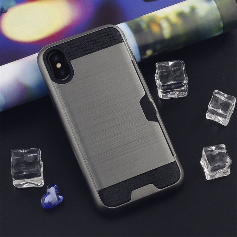Skal iPhone XS Vit Styv Korthållare