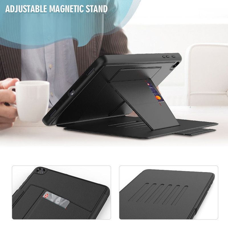 Case Samsung Galaxy Tab A 10.1 (2019) Svart Mobilskal Magnetiskt Stöd För Flera Vinklar