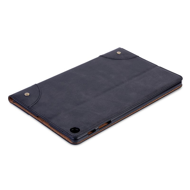 Fodral Samsung Galaxy Tab A 10.1 (2019) Svart Vintage Nitar I Konstläder