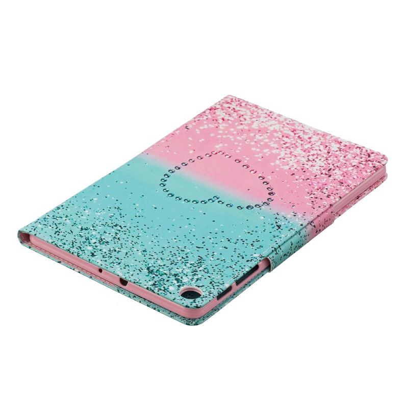 Läderfodral Samsung Galaxy Tab A 10.1 (2019) Mobilskal Glitterhjärta Med Design