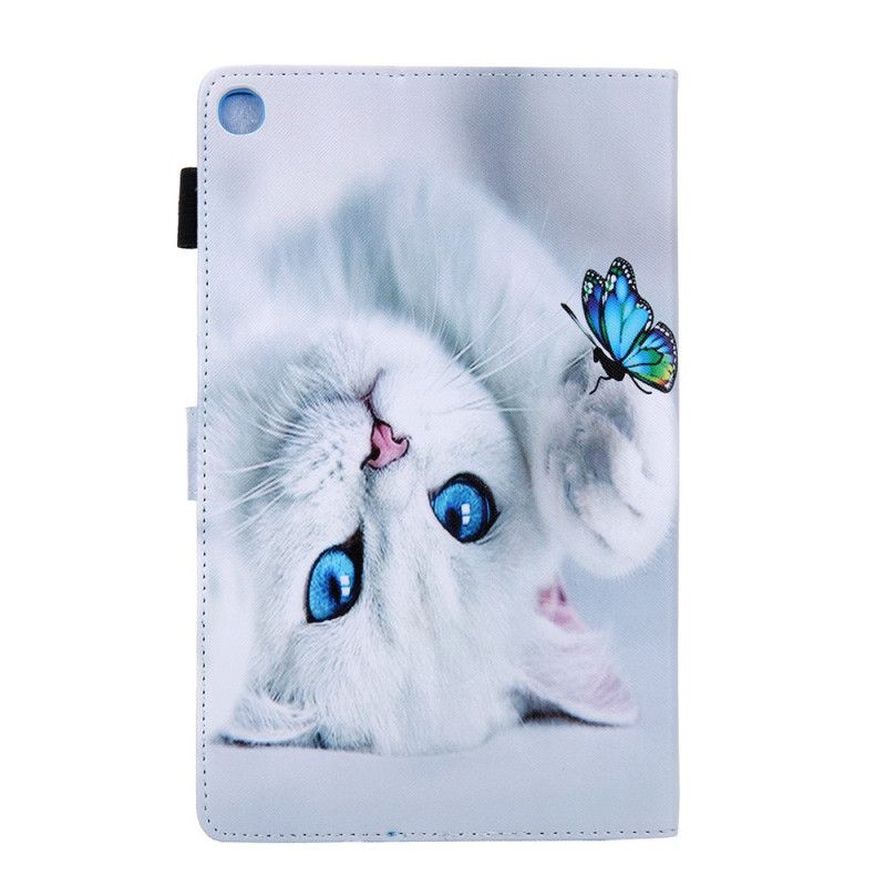 Läderfodral Samsung Galaxy Tab A 10.1 (2019) Vit Fjärilserie