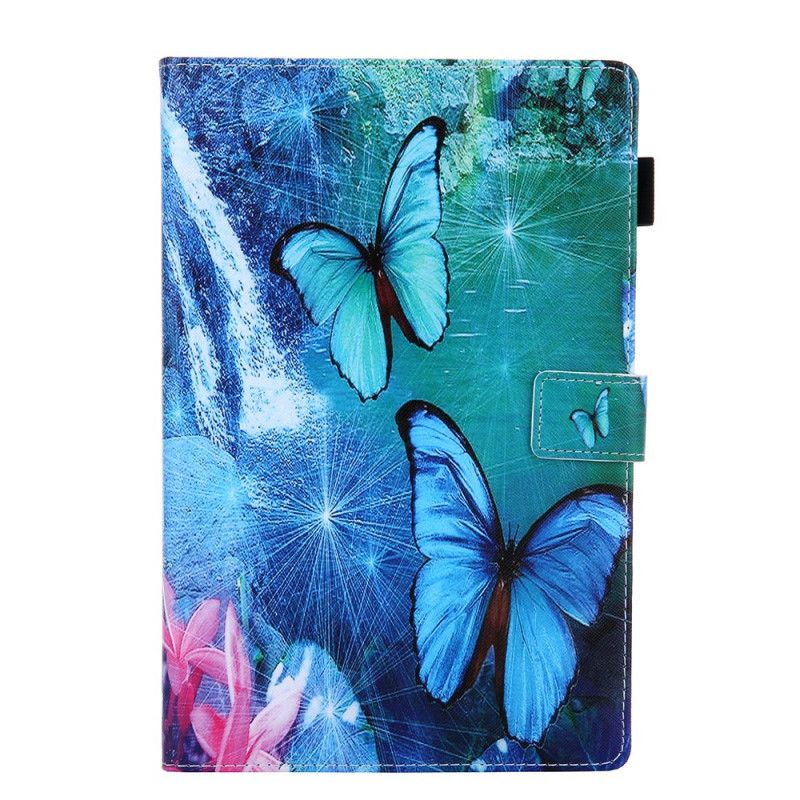 Läderfodral Samsung Galaxy Tab A 10.1 (2019) Vit Fjärilserie