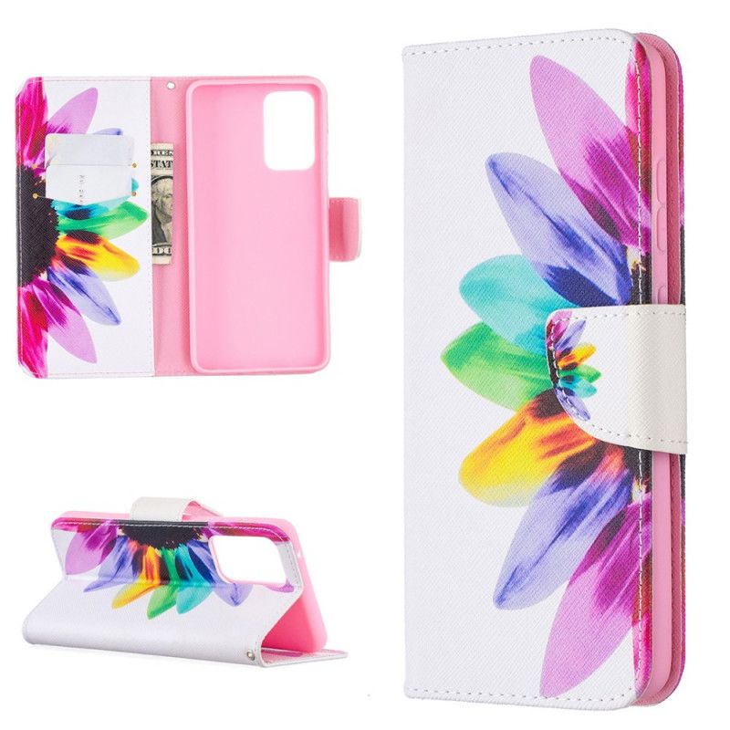 Fodral för Samsung Galaxy A52 4G / A52 5G Akvarellblomma