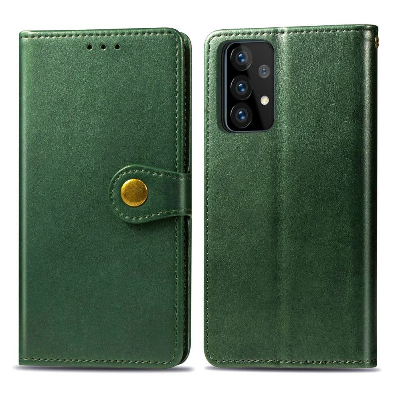 Fodral för Samsung Galaxy A52 4G / A52 5G Svart Konstläder Och Vintagelås