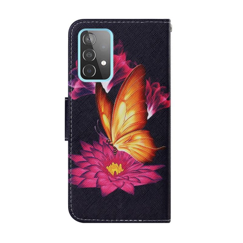 Fodral Samsung Galaxy A52 4G / A52 5G Fjäril Och Lotus