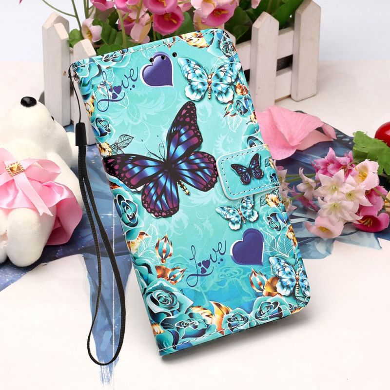 Fodral Samsung Galaxy A52 4G / A52 5G Gyllene Fjärilar