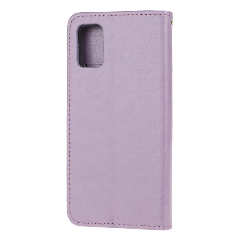 Fodral Samsung Galaxy A52 4G / A52 5G Svart Fjärilar Och Remblommor