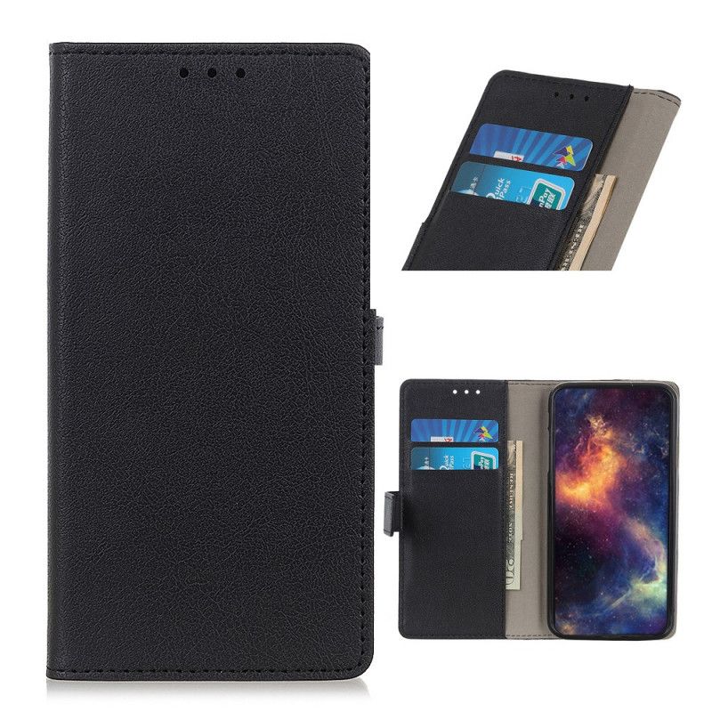 Fodral Samsung Galaxy A52 4G / A52 5G Svart Grundläggande Färgimitationsläder