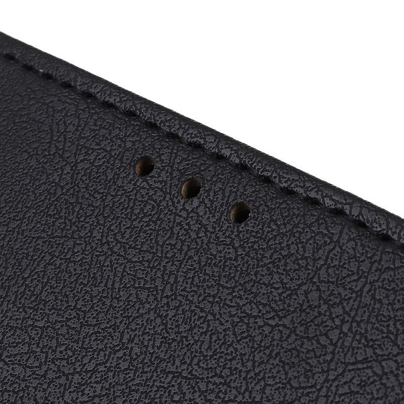 Fodral Samsung Galaxy A52 4G / A52 5G Svart Grundläggande Färgimitationsläder