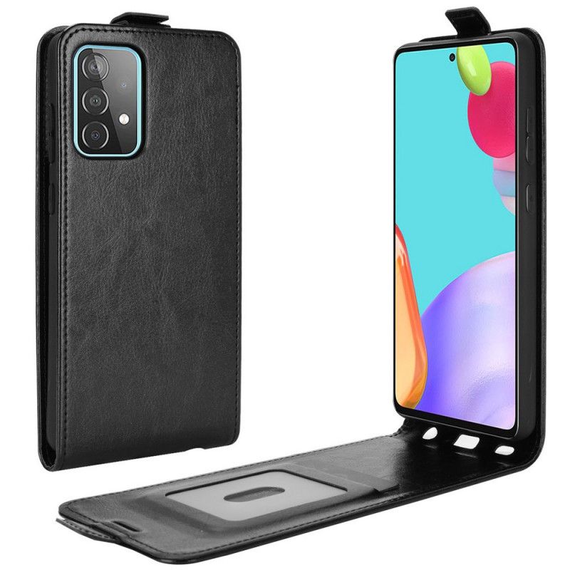 Fodral Samsung Galaxy A52 4G / A52 5G Svart Vertikal Lädereffektlucka