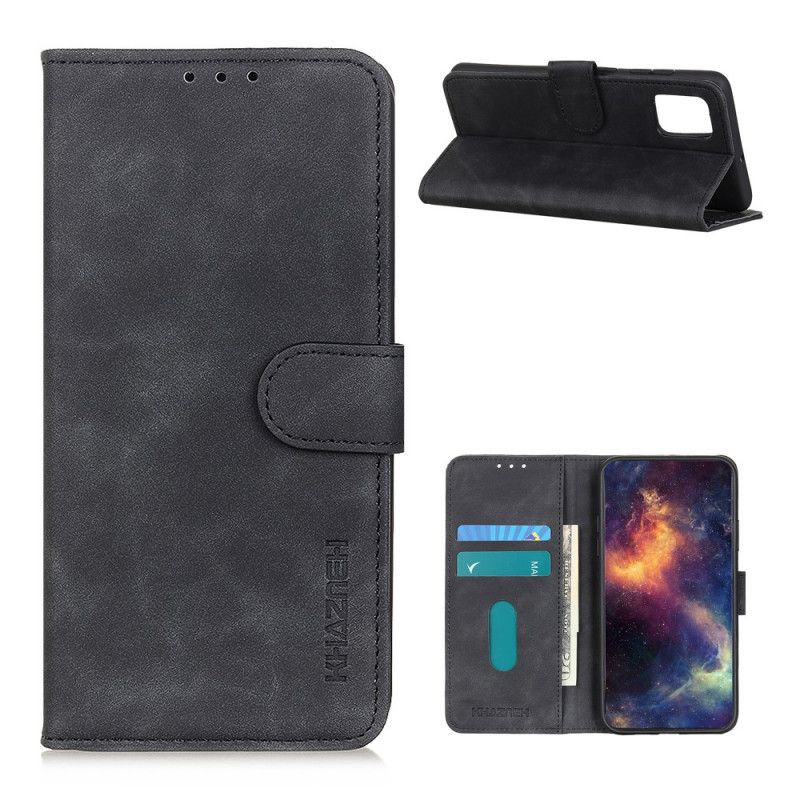 Fodral Samsung Galaxy A52 4G / A52 5G Svart Vintage Khazneh-Lädereffekt