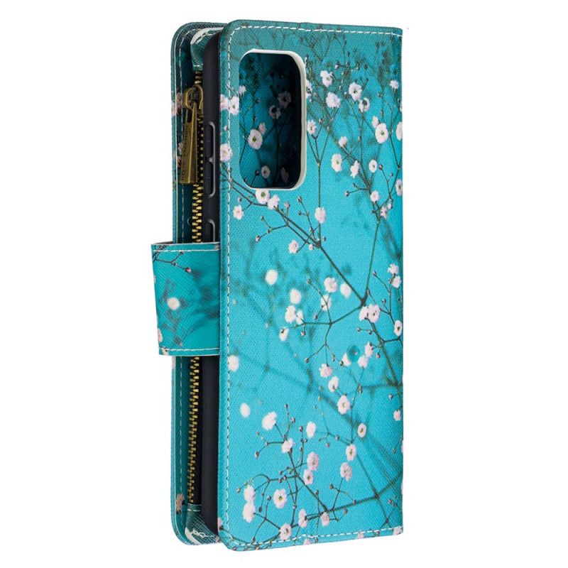 Fodral Samsung Galaxy A52 4G / A52 5G Vit Ficka Med Dragkedja
