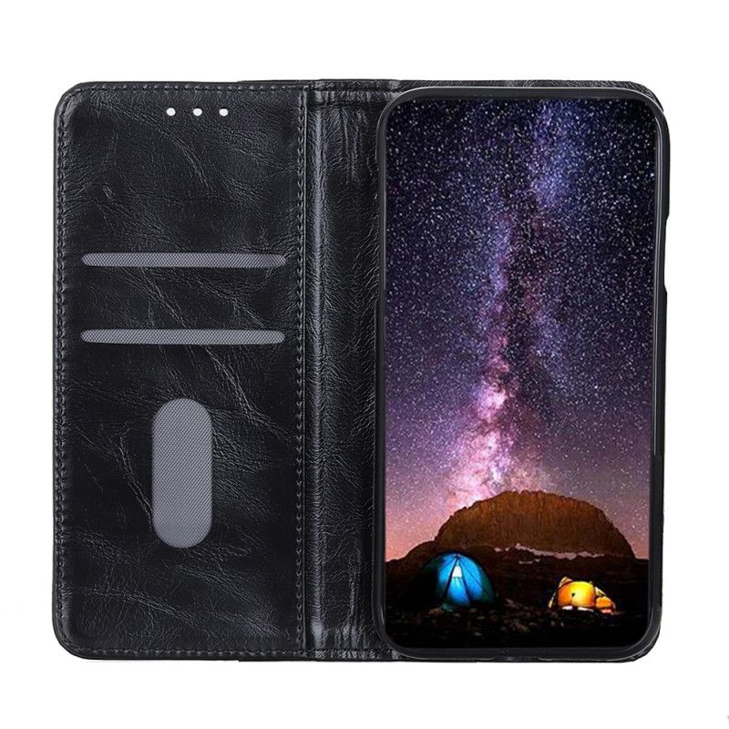 Folio-fodral för Samsung Galaxy A52 4G / A52 5G Svart Nappaläderstil