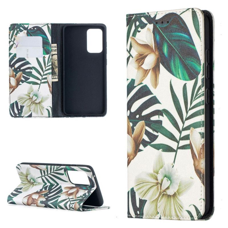 Folio-fodral Samsung Galaxy A52 4G / A52 5G Grön Löv