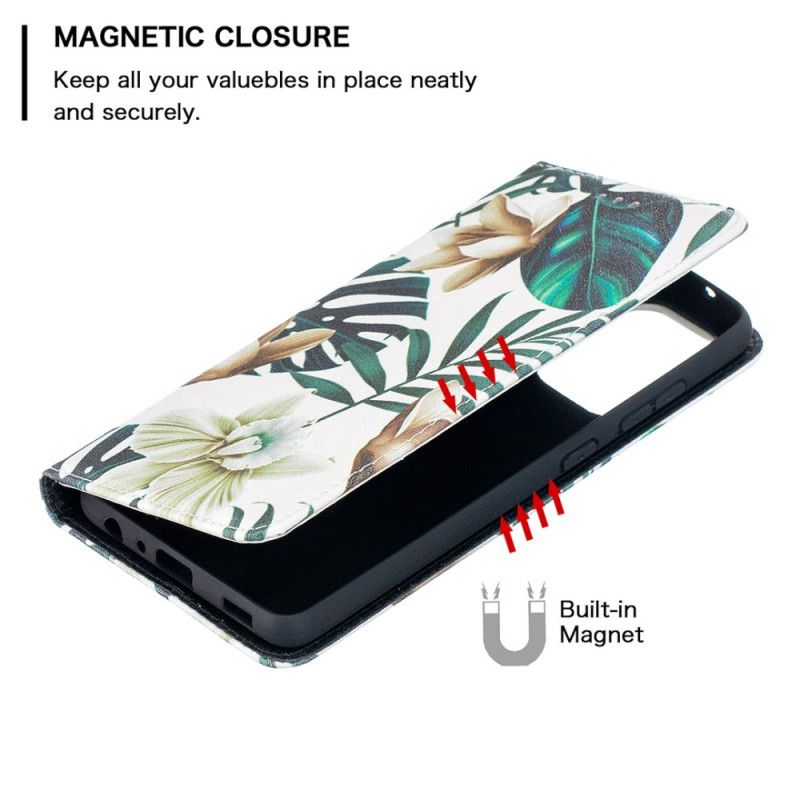 Folio-fodral Samsung Galaxy A52 4G / A52 5G Grön Löv