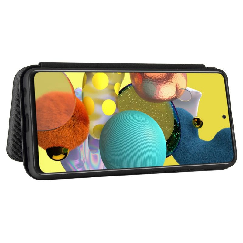 Folio-fodral Samsung Galaxy A52 4G / A52 5G Svart Kolfiber