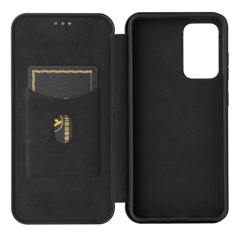 Folio-fodral Samsung Galaxy A52 4G / A52 5G Svart Kolfiber