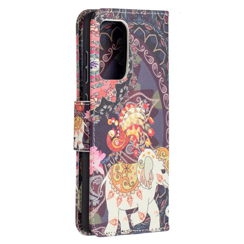 Läderfodral Samsung Galaxy A52 4G / A52 5G Mobilskal Etnisk Elefantmandala
