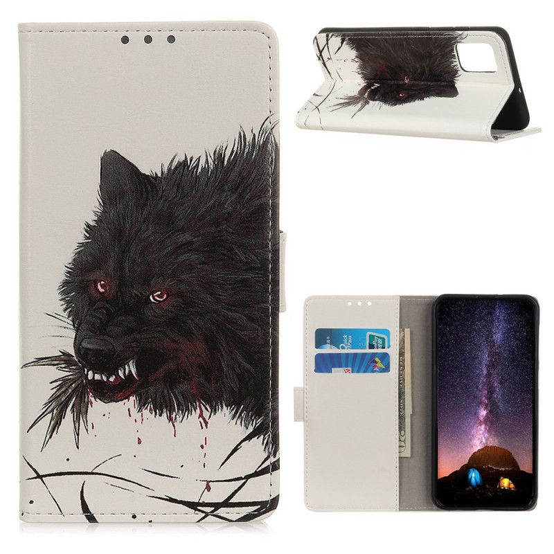 Läderfodral Samsung Galaxy A52 4G / A52 5G Mobilskal Hungrig Varg