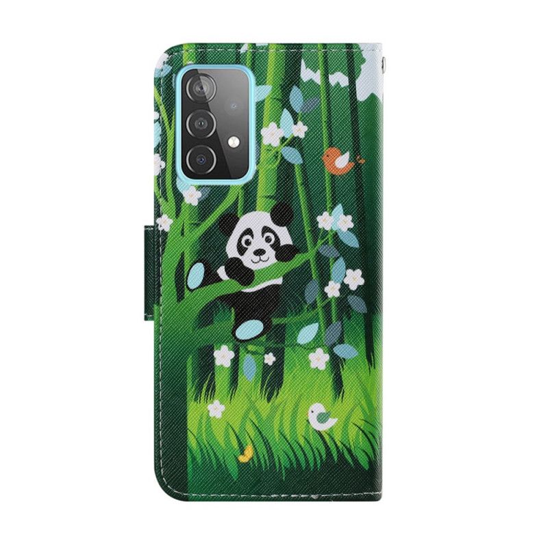 Läderfodral Samsung Galaxy A52 4G / A52 5G Mobilskal Pandagång