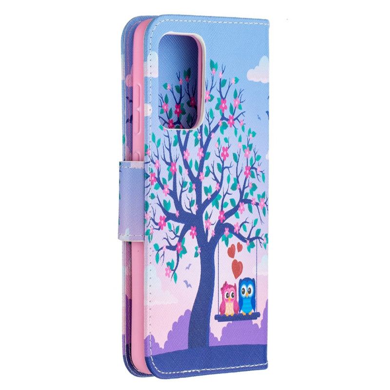 Läderfodral Samsung Galaxy A52 4G / A52 5G Mobilskal Ugglor På Gungan