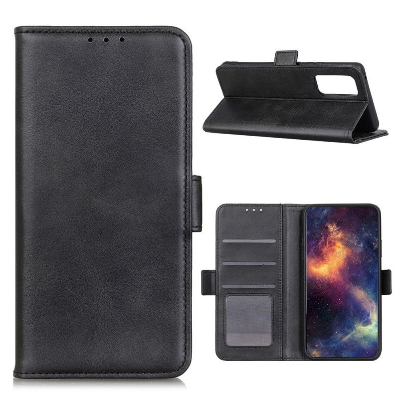 Läderfodral Samsung Galaxy A52 4G / A52 5G Svart Dubbel Klaff