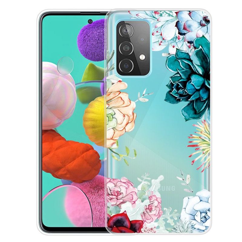 Skal för Samsung Galaxy A52 4G / A52 5G Akvarellblommor