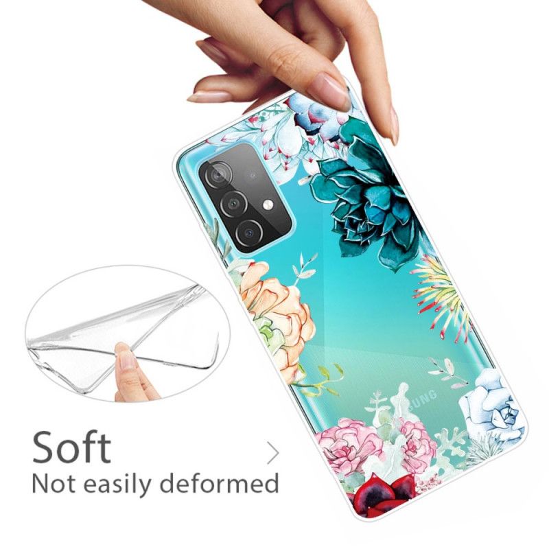 Skal för Samsung Galaxy A52 4G / A52 5G Akvarellblommor