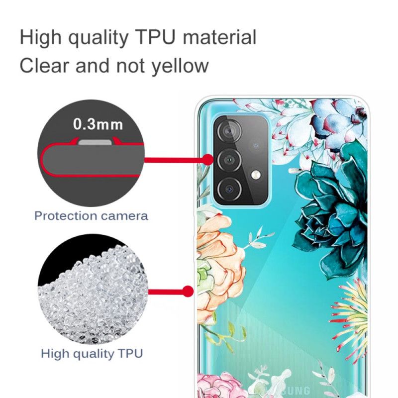 Skal för Samsung Galaxy A52 4G / A52 5G Akvarellblommor