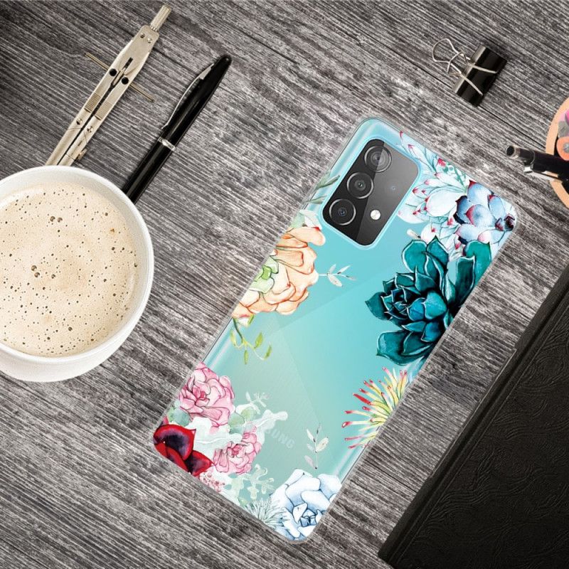 Skal för Samsung Galaxy A52 4G / A52 5G Akvarellblommor