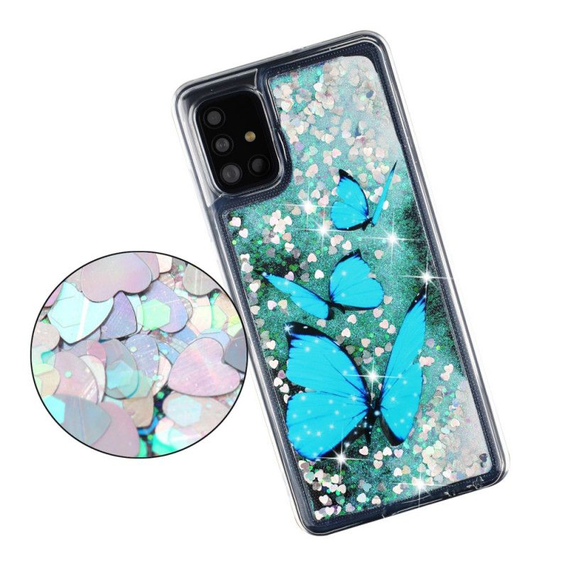 Skal för Samsung Galaxy A52 4G / A52 5G Glitter Flygande Fjärilar