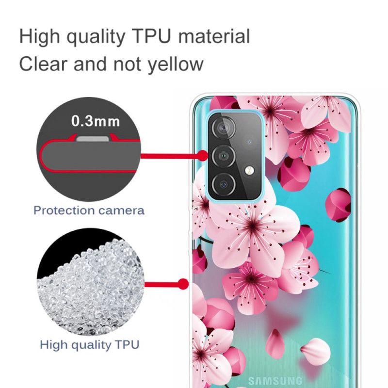 Skal för Samsung Galaxy A52 4G / A52 5G Små Rosa Blommor