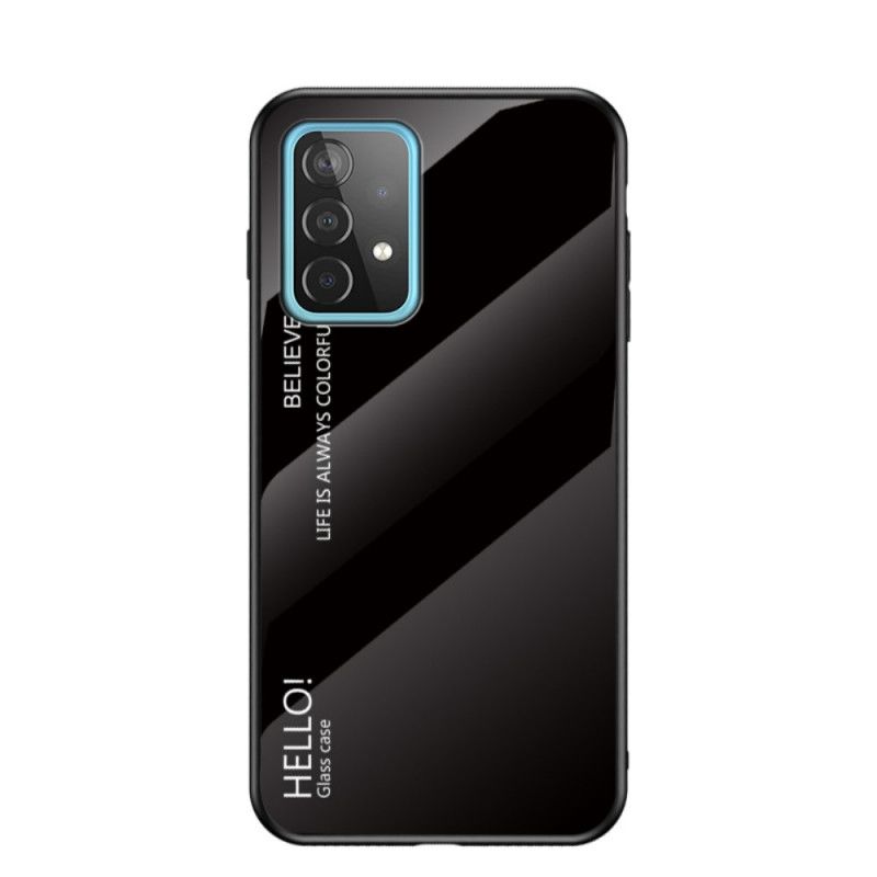Skal för Samsung Galaxy A52 4G / A52 5G Svart Hej Härdat Glas