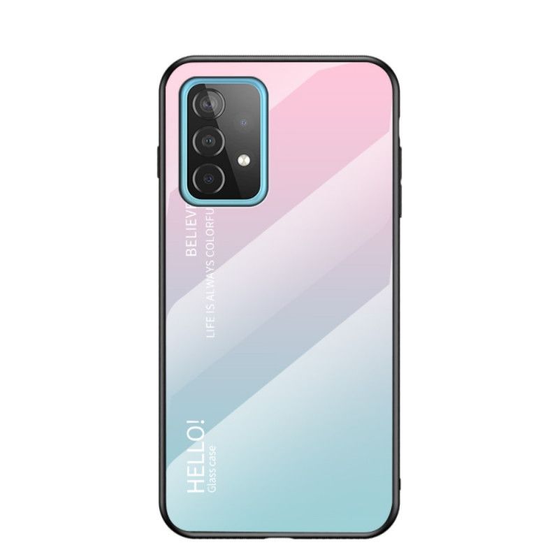 Skal för Samsung Galaxy A52 4G / A52 5G Svart Hej Härdat Glas