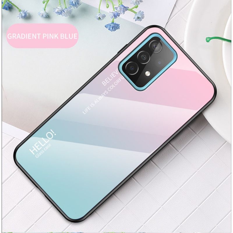 Skal för Samsung Galaxy A52 4G / A52 5G Svart Hej Härdat Glas