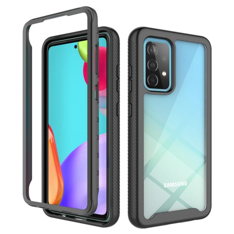 Skal för Samsung Galaxy A52 4G / A52 5G Svart Hybrid Silikonfälg Design