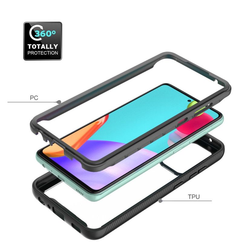 Skal för Samsung Galaxy A52 4G / A52 5G Svart Hybrid Silikonfälg Design