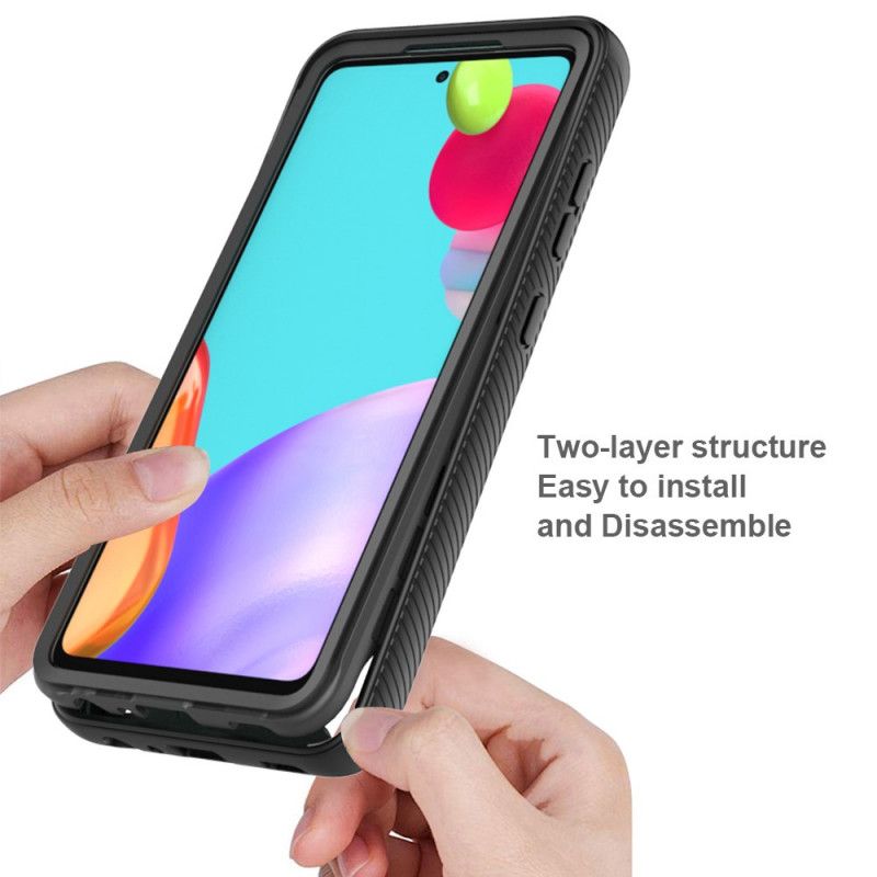 Skal för Samsung Galaxy A52 4G / A52 5G Svart Hybrid Silikonfälg Design