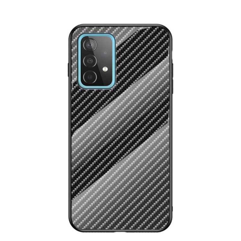 Skal för Samsung Galaxy A52 4G / A52 5G Svart Kolfiberhärdat Glas
