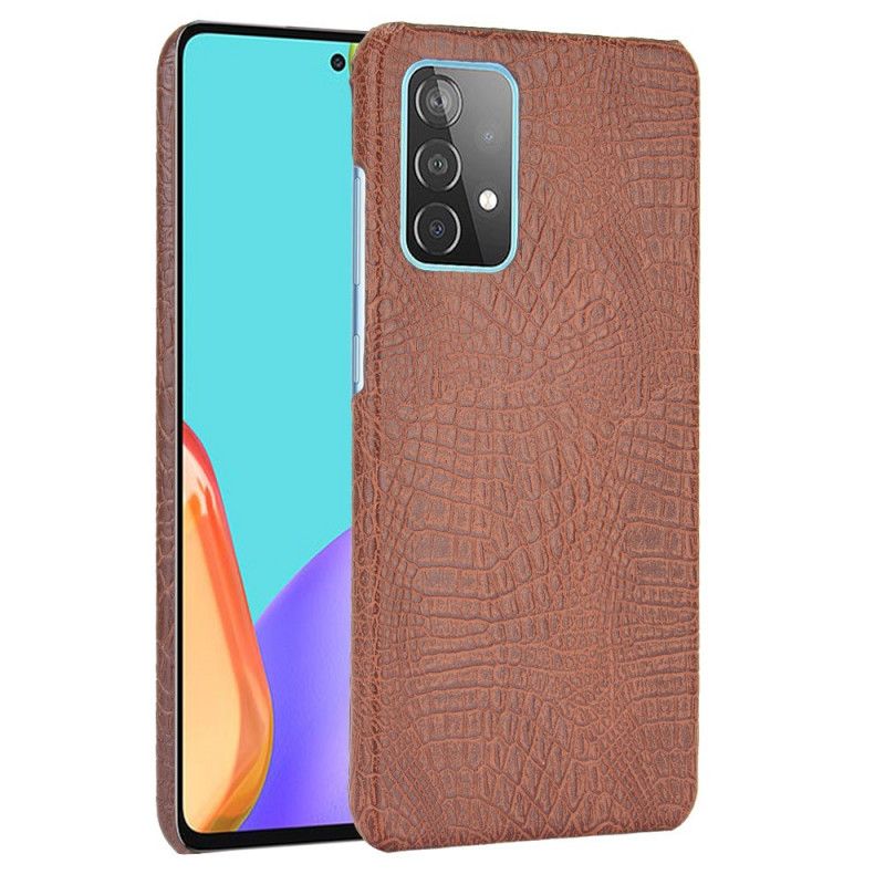 Skal för Samsung Galaxy A52 4G / A52 5G Svart Krokodilhudeffekt