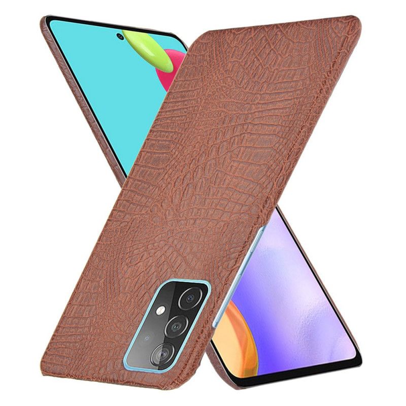 Skal för Samsung Galaxy A52 4G / A52 5G Svart Krokodilhudeffekt