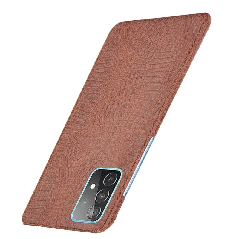 Skal för Samsung Galaxy A52 4G / A52 5G Svart Krokodilhudeffekt