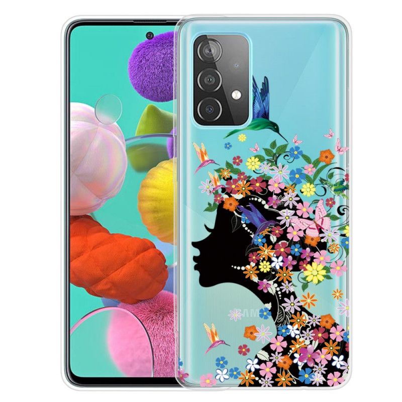 Skal för Samsung Galaxy A52 4G / A52 5G Vackert Blomhuvud