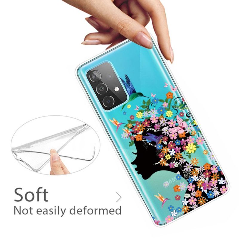 Skal för Samsung Galaxy A52 4G / A52 5G Vackert Blomhuvud