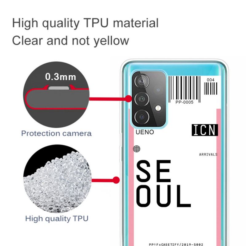 Skal Samsung Galaxy A52 4G / A52 5G Magenta Boardingkort Till Seoul