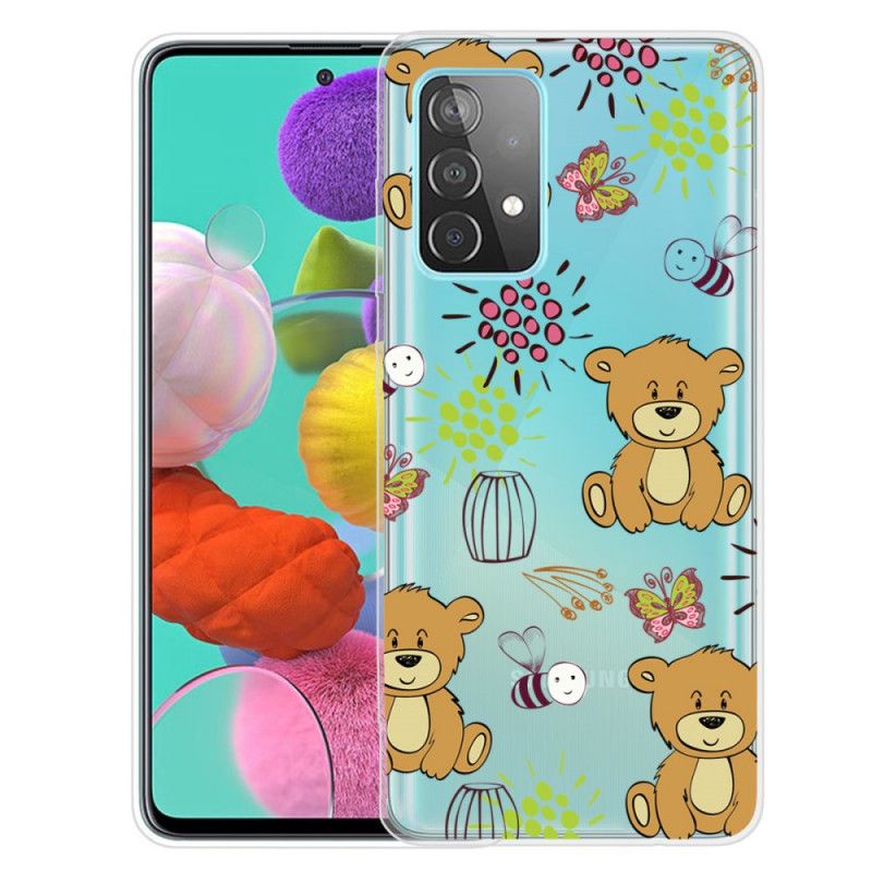 Skal Samsung Galaxy A52 4G / A52 5G Mobilskal Övre Nallebjörnar