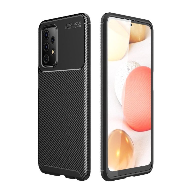 Skal Samsung Galaxy A52 4G / A52 5G Svart Flexibel Kolfiberstruktur